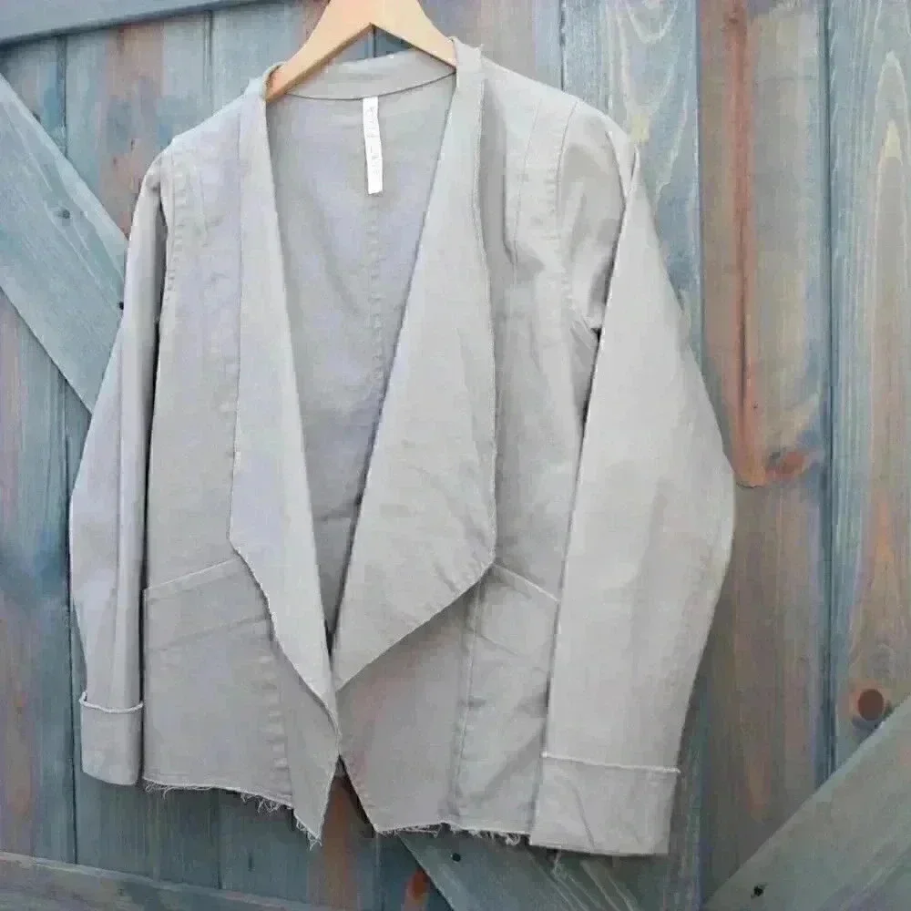 Robin Lane Canvas Friday Grey Jacket Size 1 Small 6 8